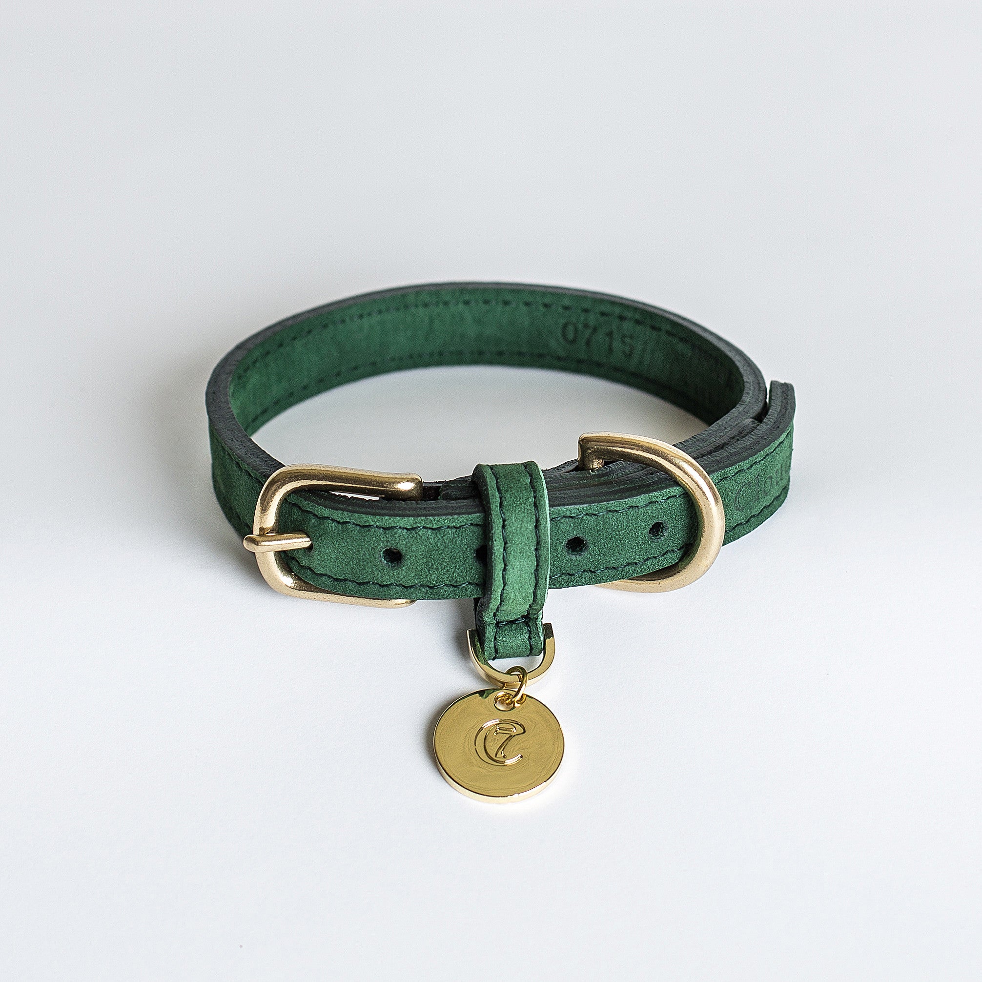 Cloud7 Tiergarten Nubuck Dog Collar in Green