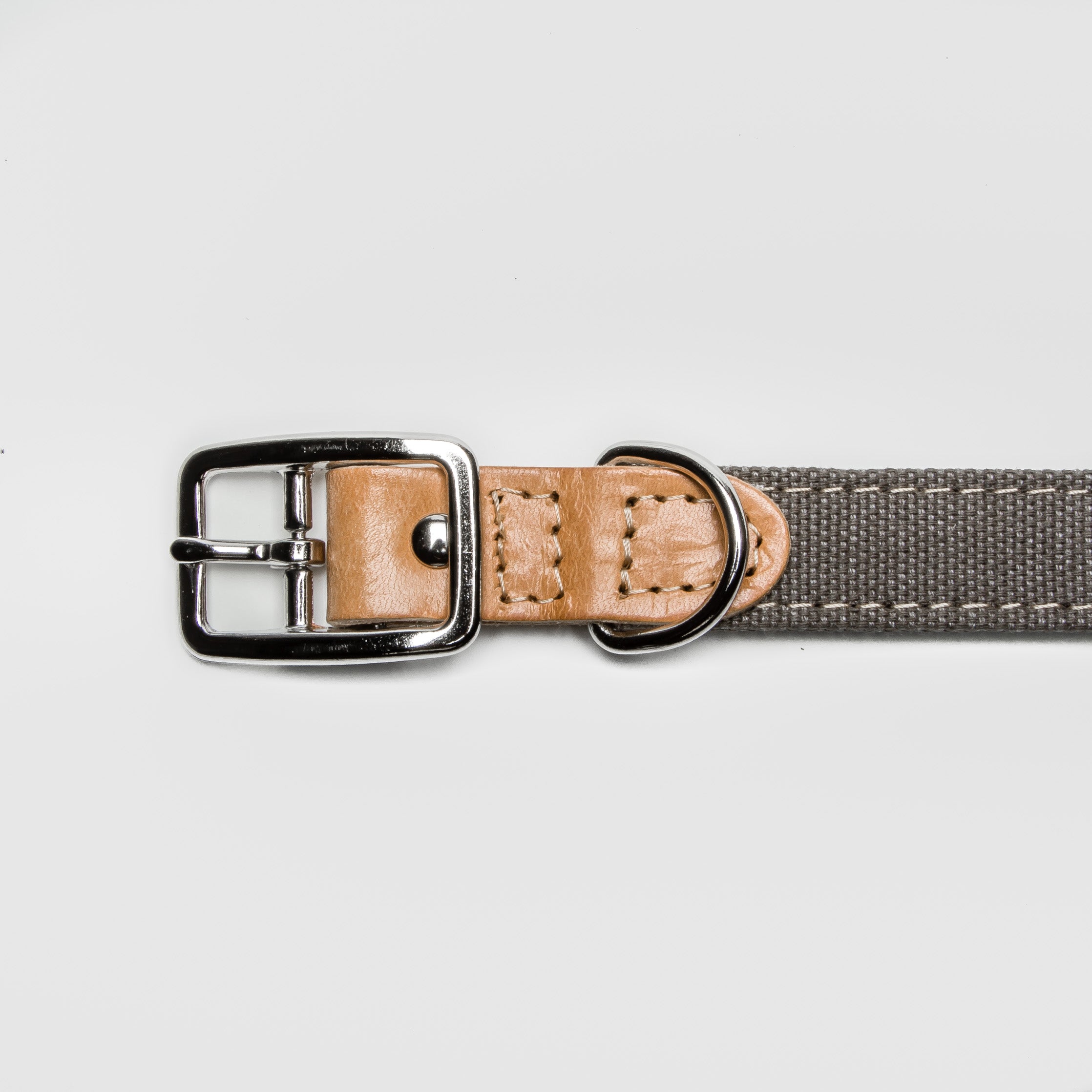 Cloud7: Tivoli Dog Collar in Canvas Leather, Greige
