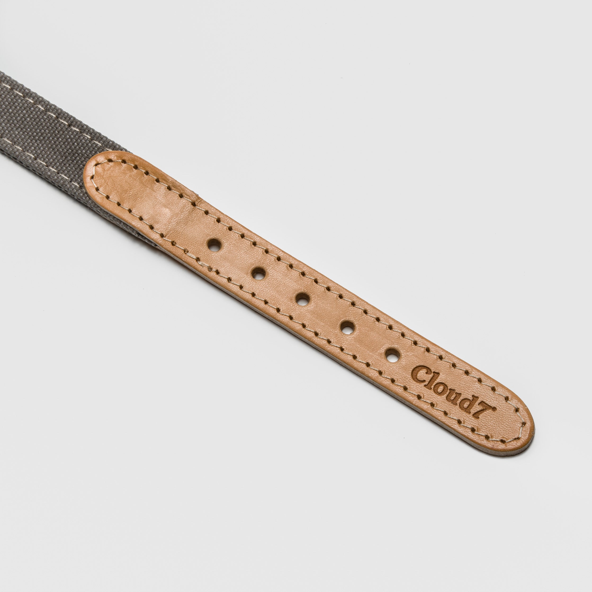 Cloud7: Tivoli Dog Collar in Canvas Leather, Greige