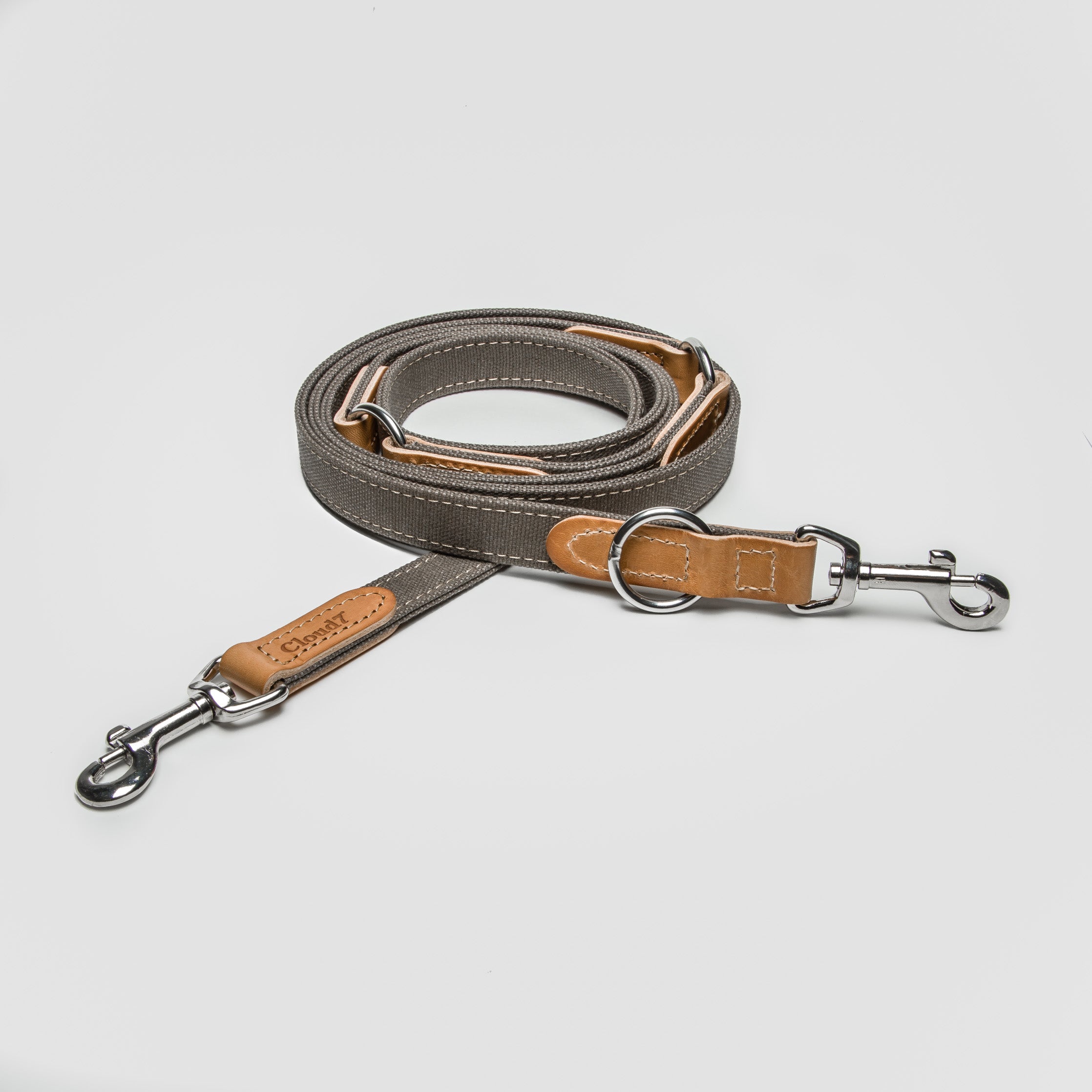 Cloud7: Tivoli Dog Leash in Canvas Leather, Greige