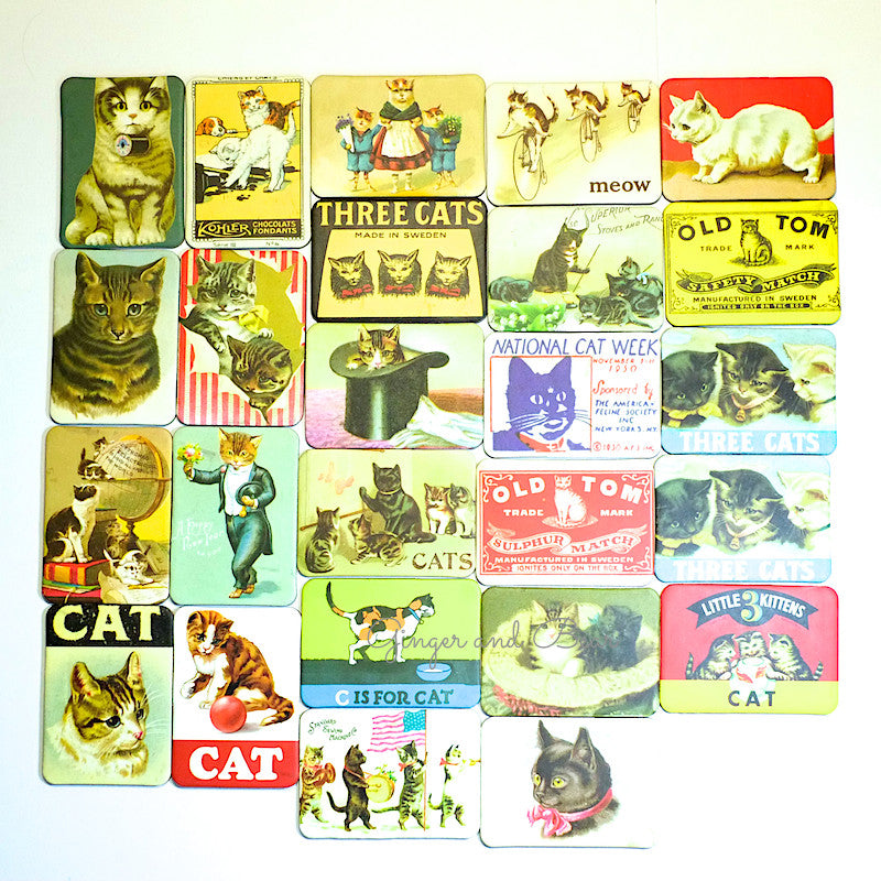 Stationery: Cavallini Vintage Cats Magnets