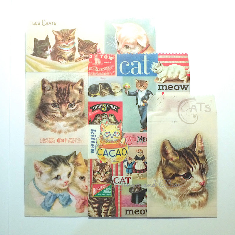 Stationery: Cavallini Vintage Cats Petite Parcel Set
