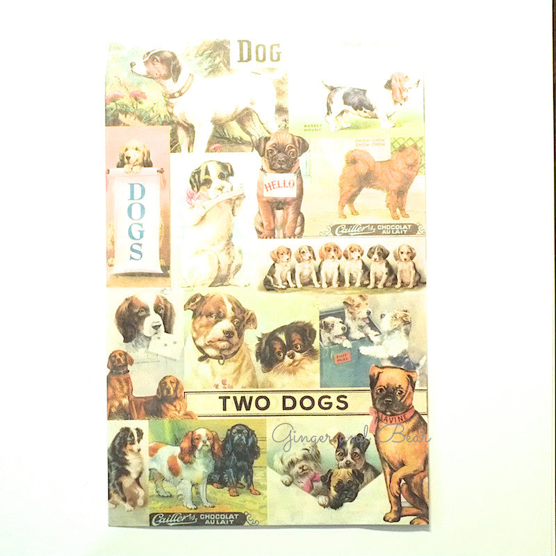 Stationery: Cavallini Vintage Dogs Petite Parcel Set