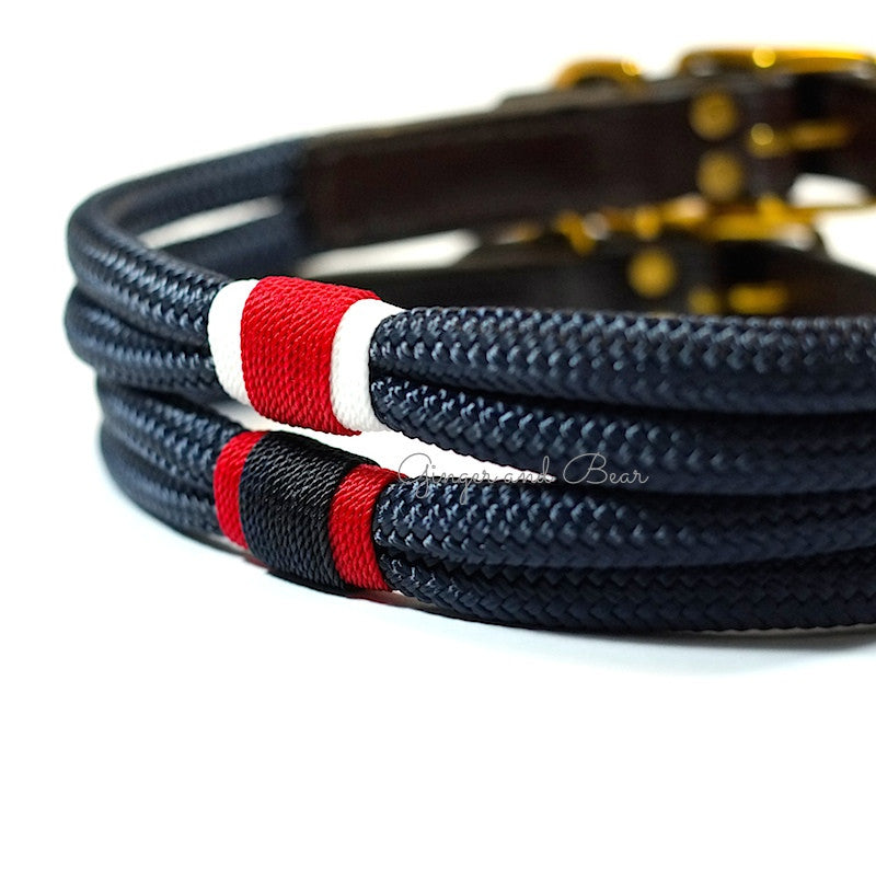 Rugged Hudson Collar: Patriot Navy with Leather buckle