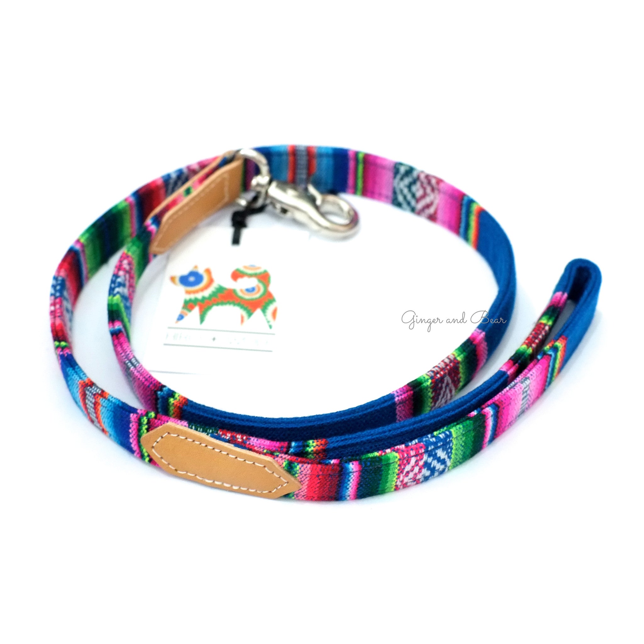 Hiro+Wolf Classic leash: Blue Inca