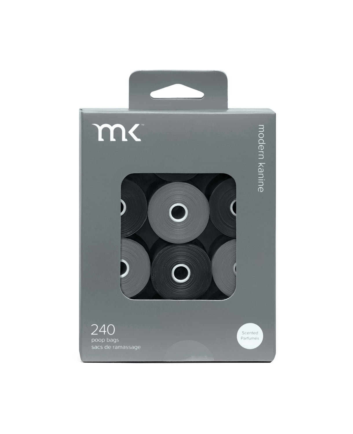 240-Count Modern Kanine Dog Waste Bags 12 Refill Rolls Black Grey