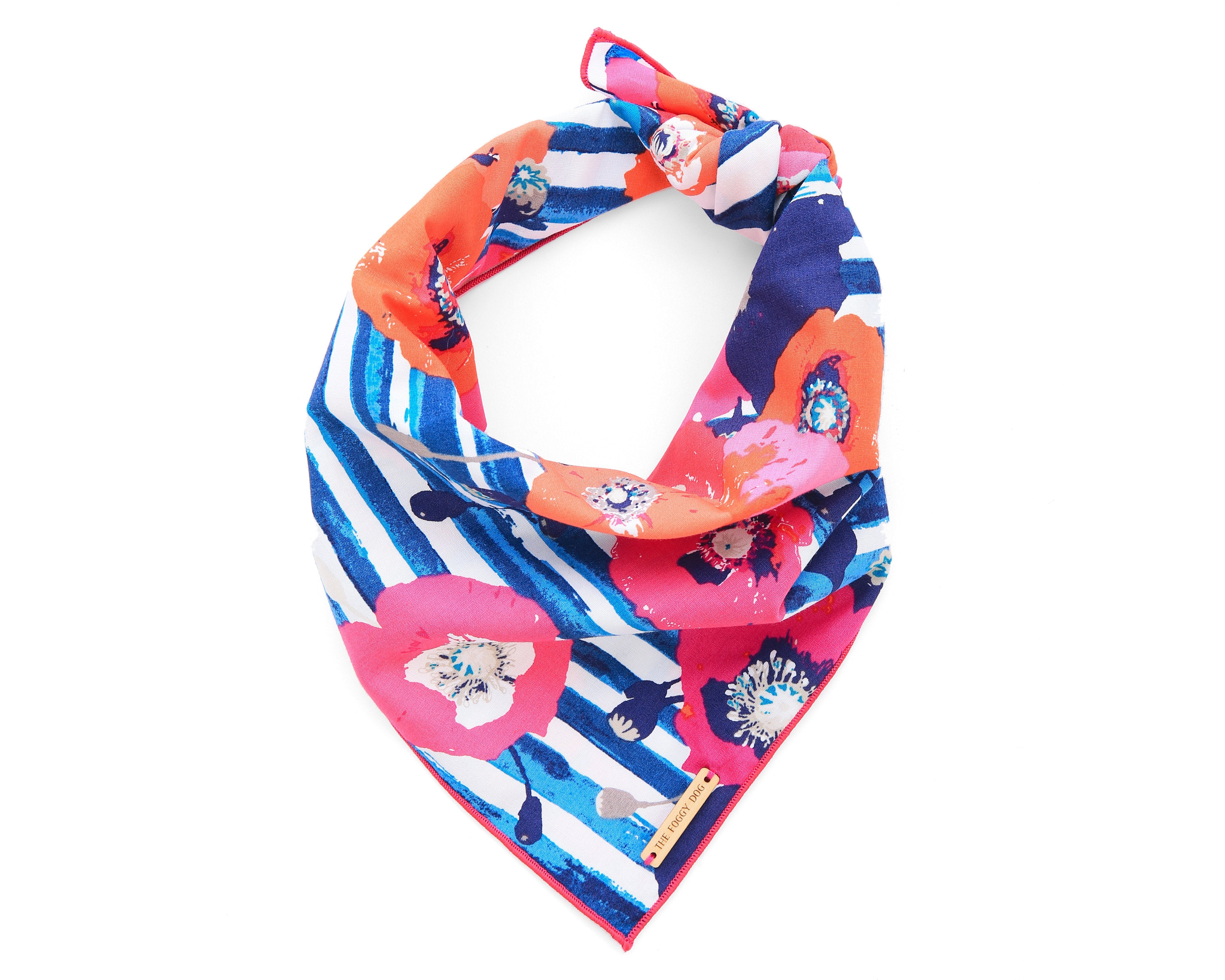 Foggy DOg Watercolour Poppies Dog Bandana