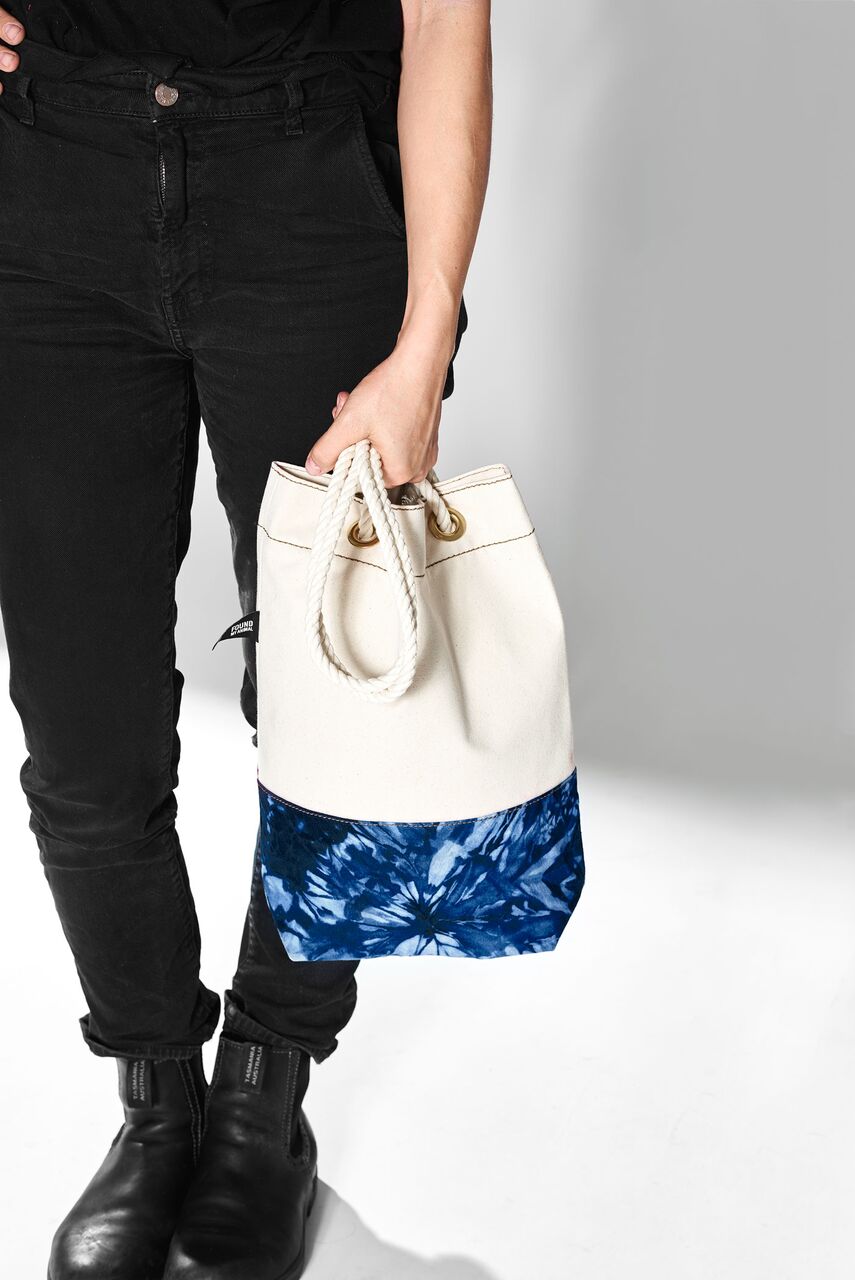 Found My Animal Cotton Canvas Tote Tie Dye Navy