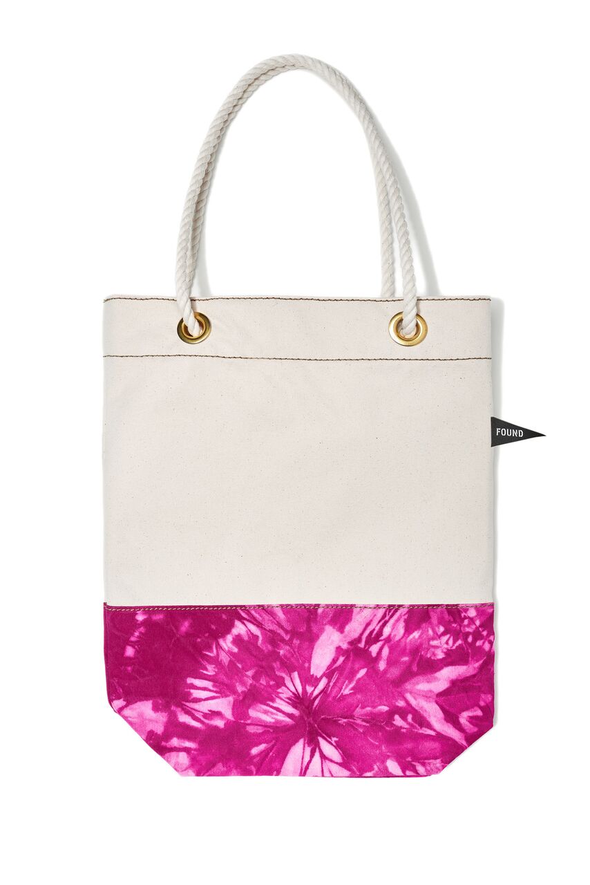 Found My Animal Cotton Canvas Tote Tie Dye Pink