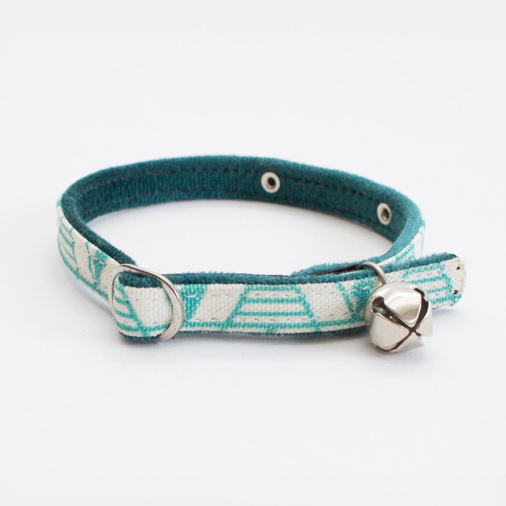 Hiro+Wolf Cat Collar, Geo Green