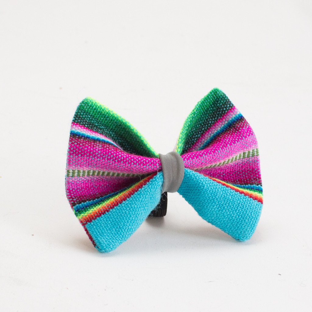 Hiro and Wolf Dog Bowtie Inca Blue