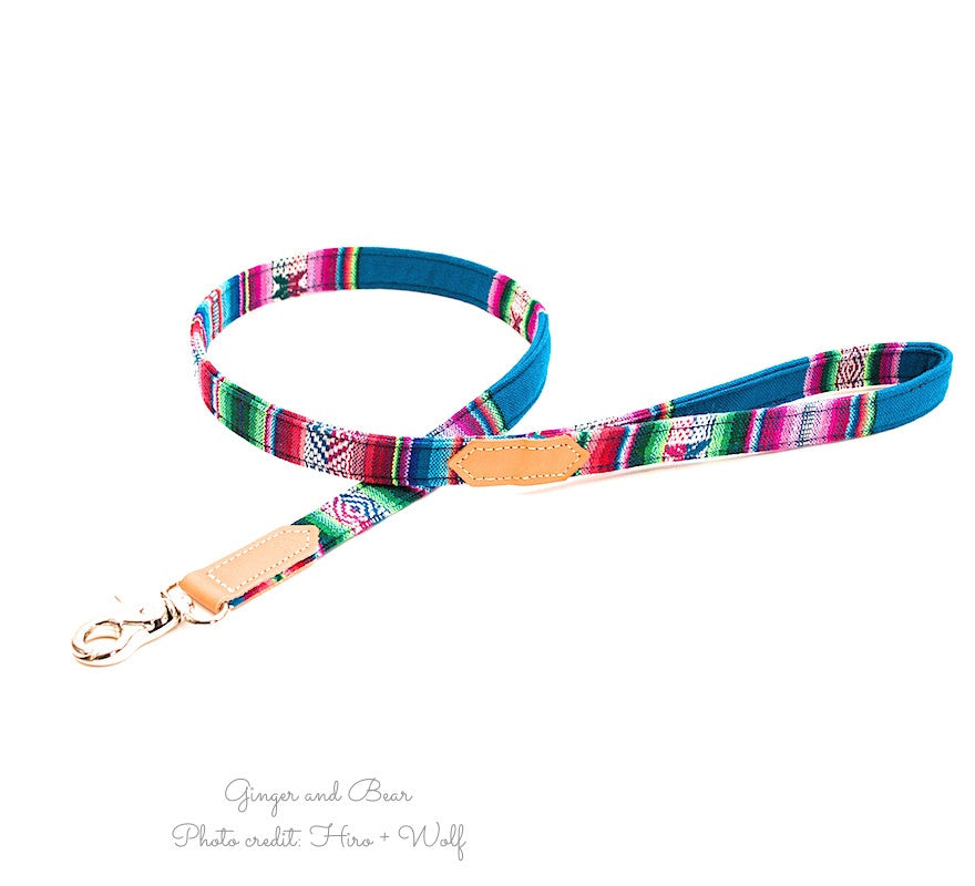 Hiro+Wolf Classic leash: Blue Inca