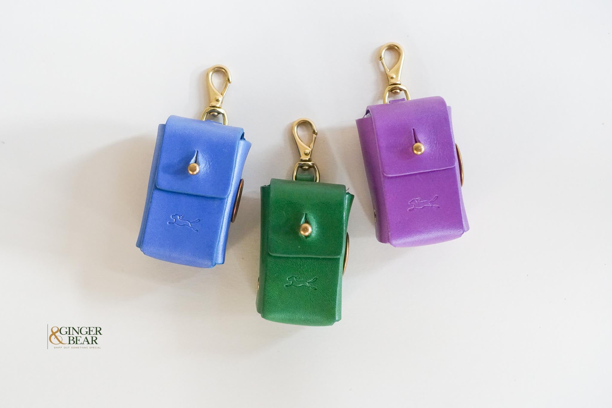 LISH Dog Poop Bag Leather Dispenser: Coopers Violet Purple