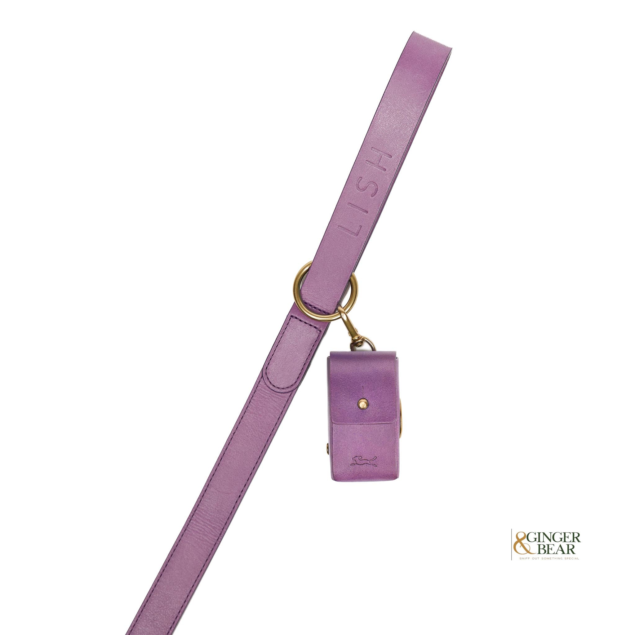 LISH Dog Poop Bag Leather Dispenser: Coopers Violet Purple