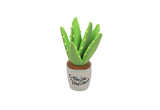 P.L.A.Y. Blooming Buddies Squeaky Plush Dog toys, Aloe-ve You Plant