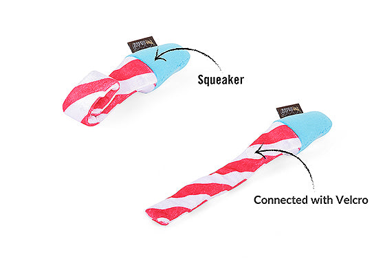 P.L.A.Y. MINI Party Time Plush Dog toys, Raise the Woof Party Horn (mini sized)