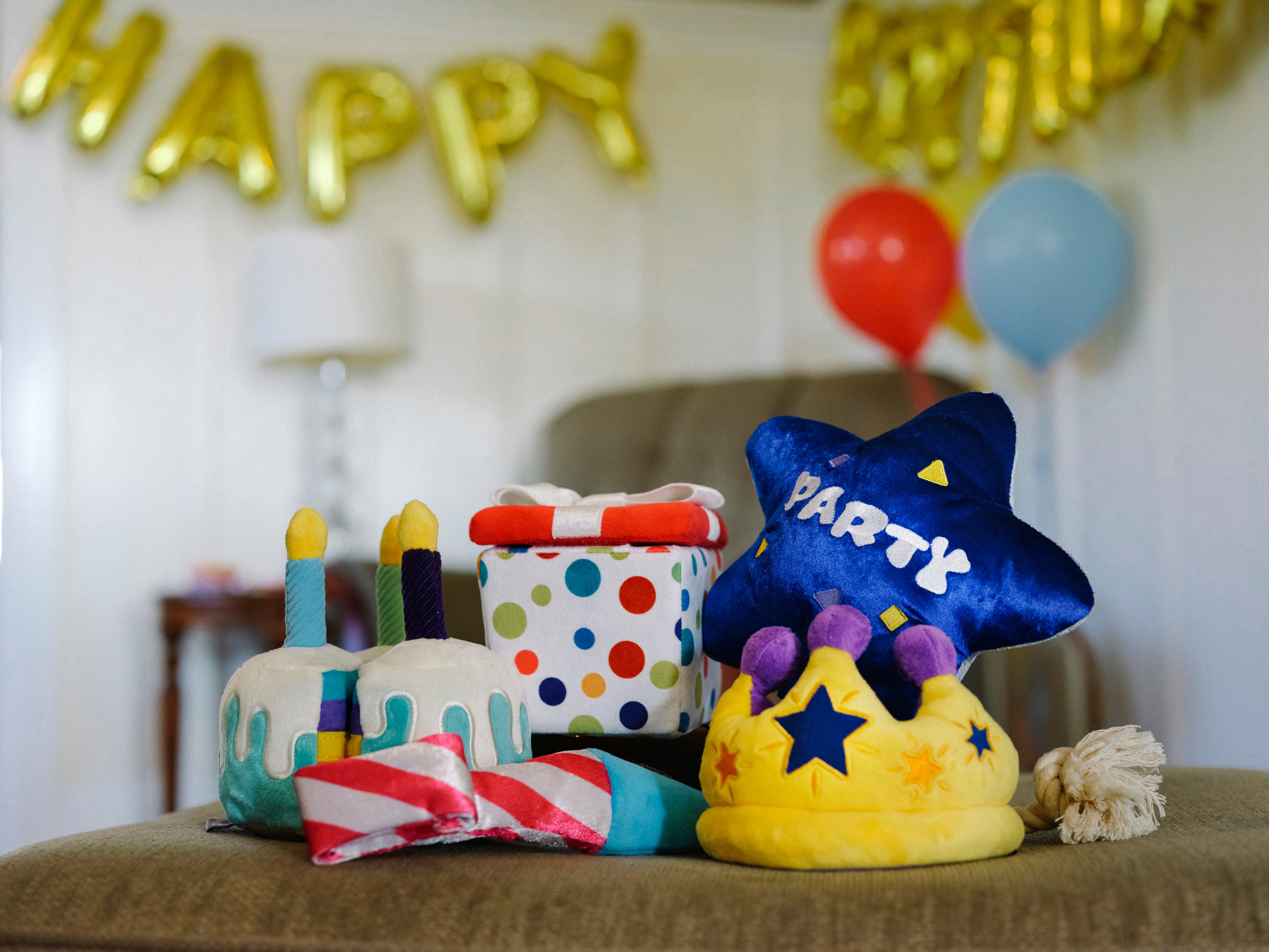 P.L.A.Y. Party Time Plush Dog toys, Bundle