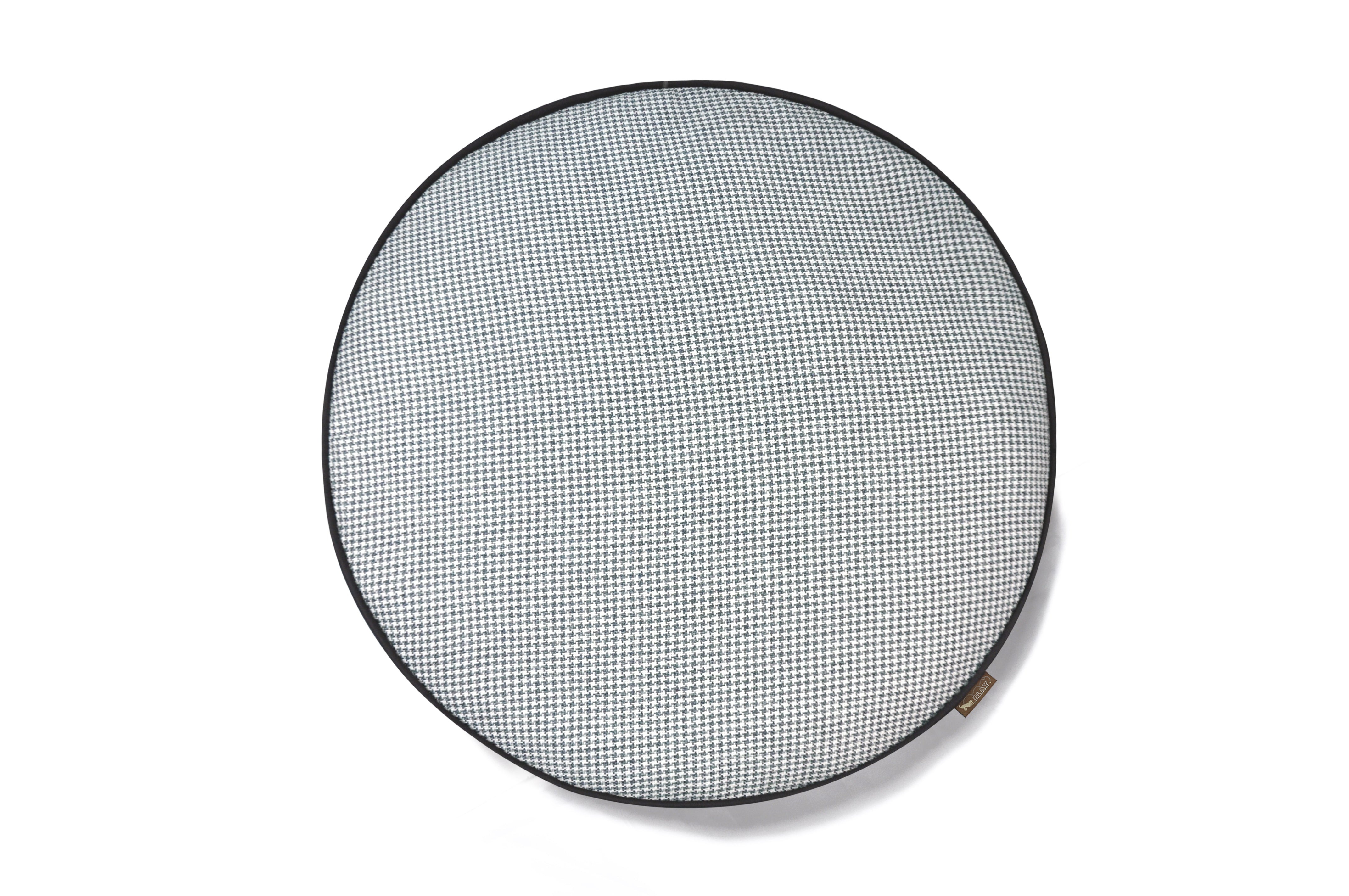Round Dog Bed, Houndstooth Light Blue