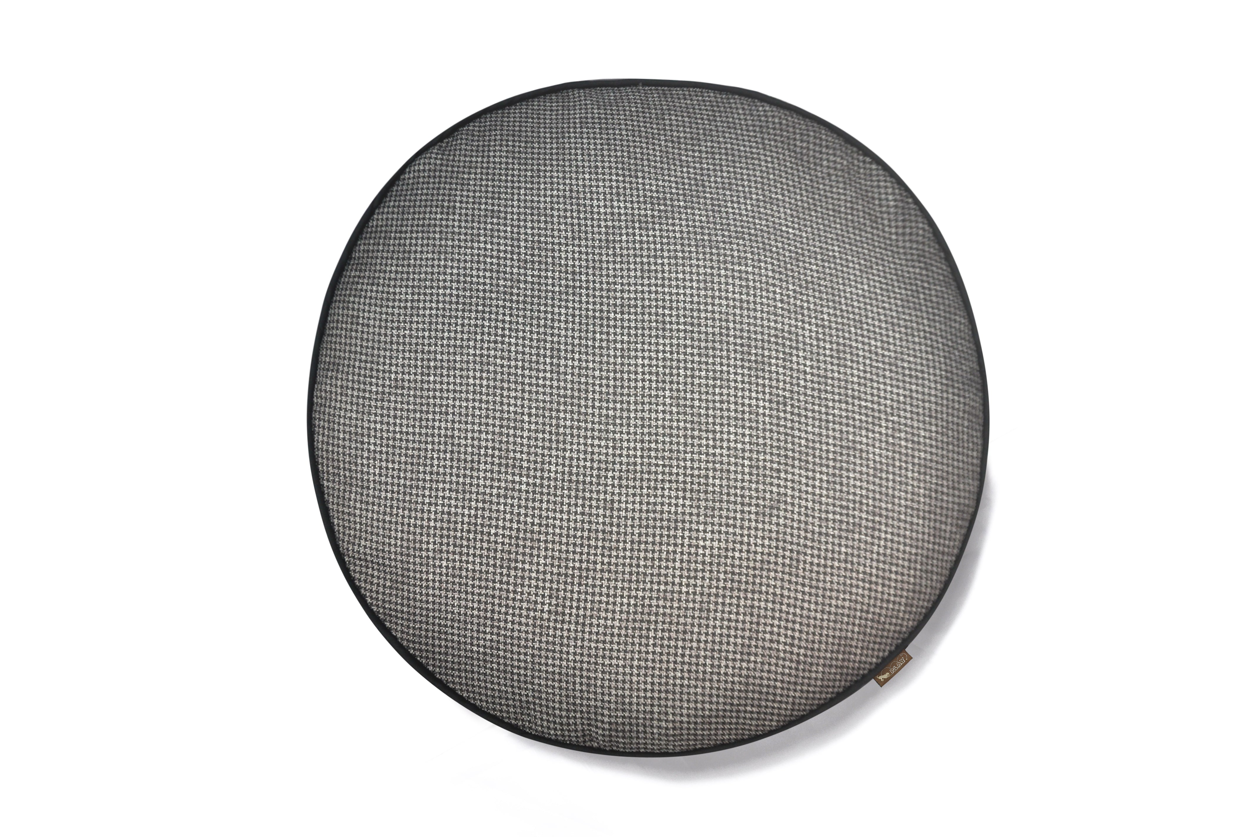 Round Dog Bed, Houndstooth Shadow Grey