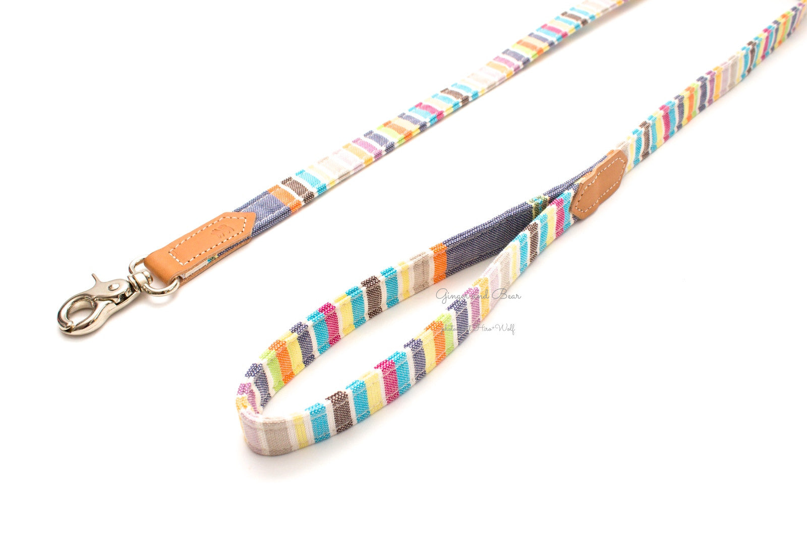 Hiro+Wolf Classic leash: Pastel Stripe Kikoi