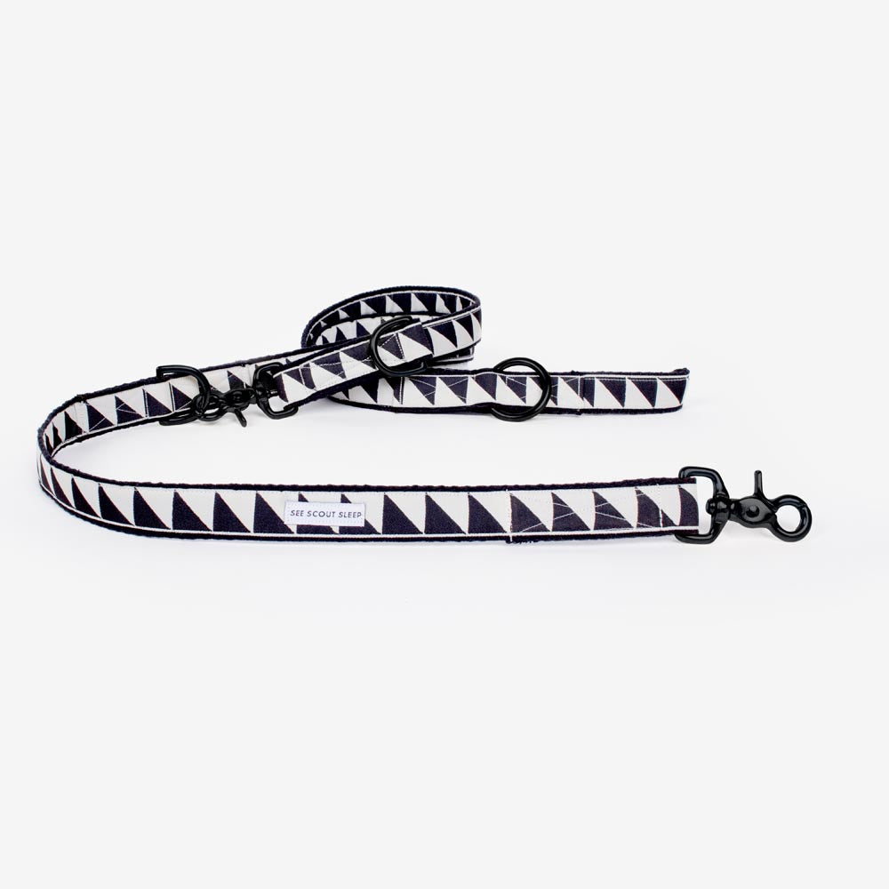Nice Grill Dog Leash: Cream Black on Black Hemp