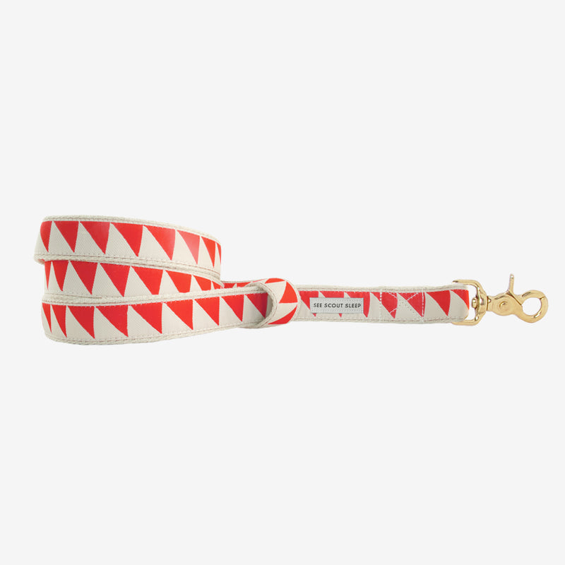 Nice Grill Dog Leash: Cream Vermillion