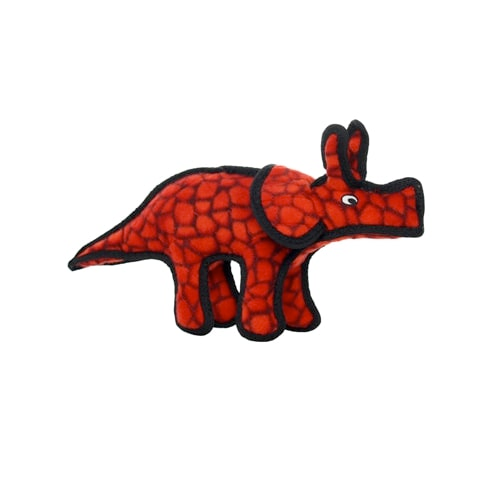Tuffy Dinosaur Dog Tug and Fetch Toys, Triceratops