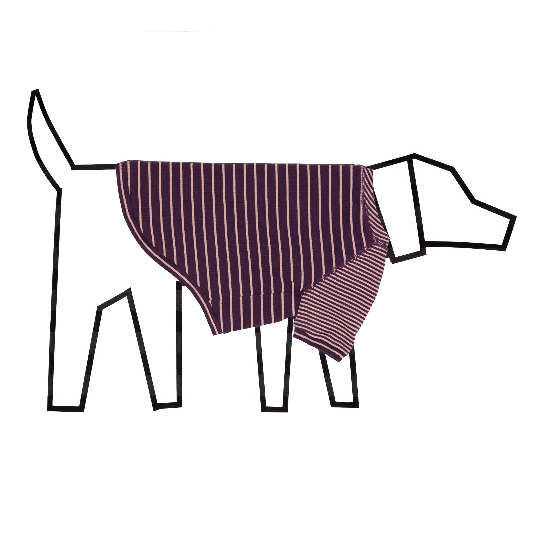 Ware of the Dog Contrast Striped Dog t shirt Burgundy Pink