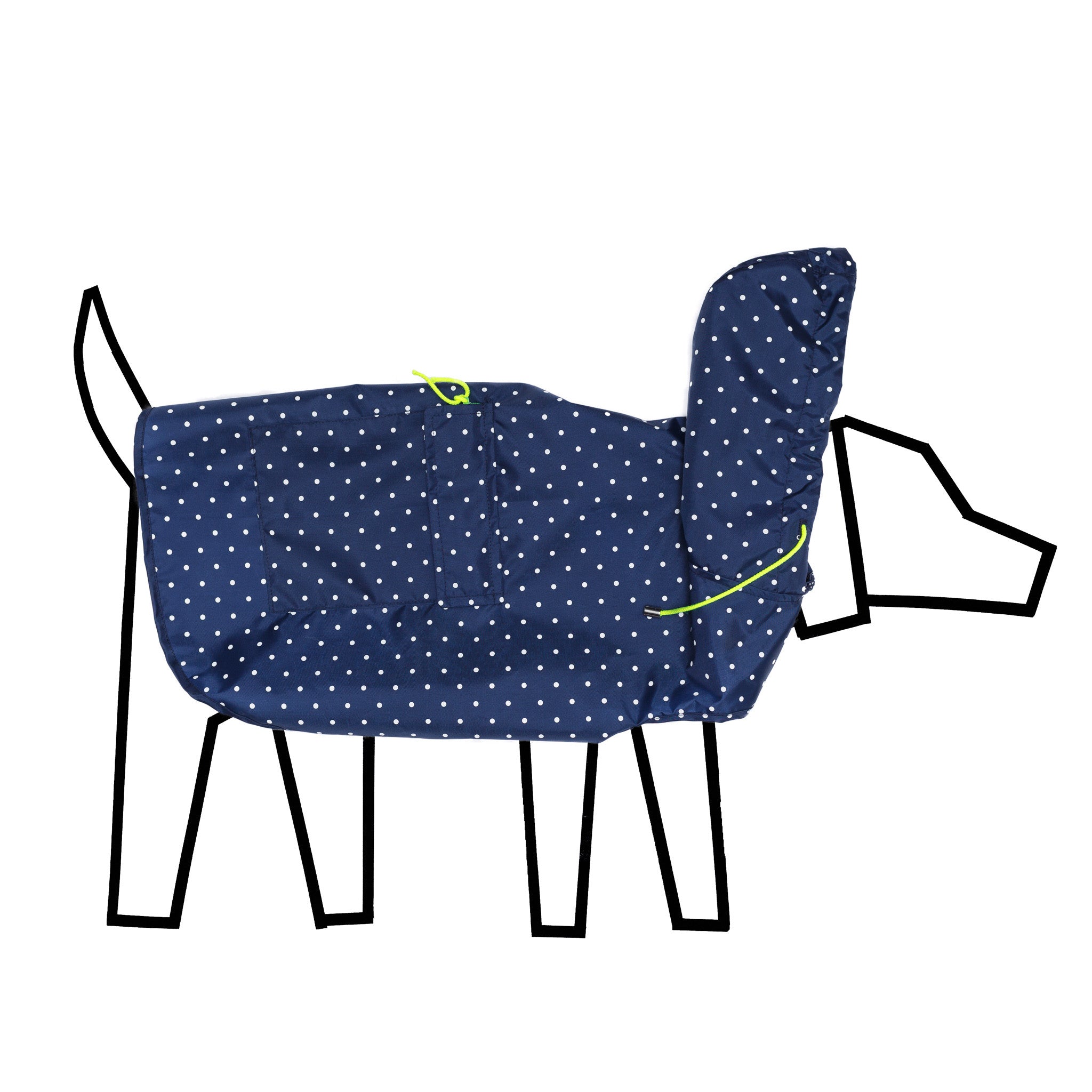Ware of the Dog Dot Anorak Raincoat with Hood in Navy/White Polka dots