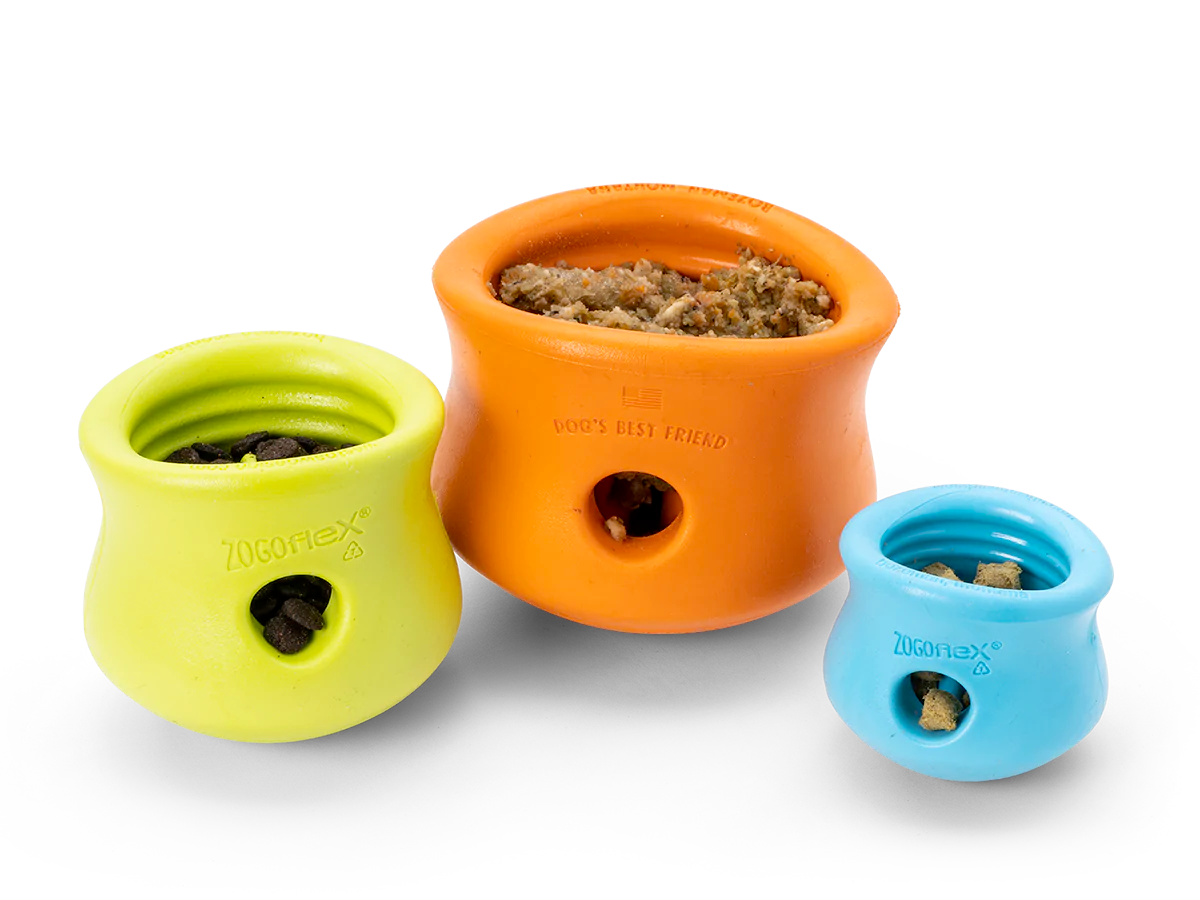 Interactive puzzle, food-dispensing dog toy, Zogoflex Toppl