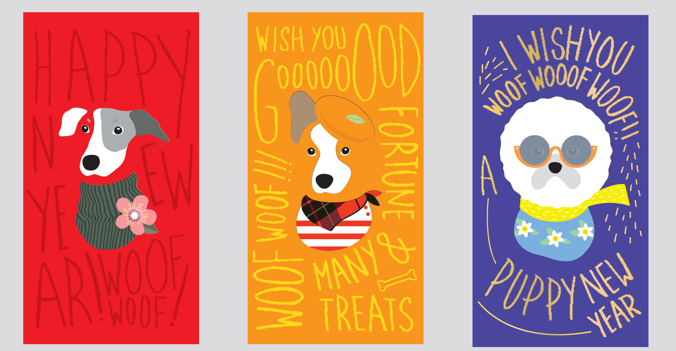 Woof Models Lucky Money Packets Rosie VV and Lola