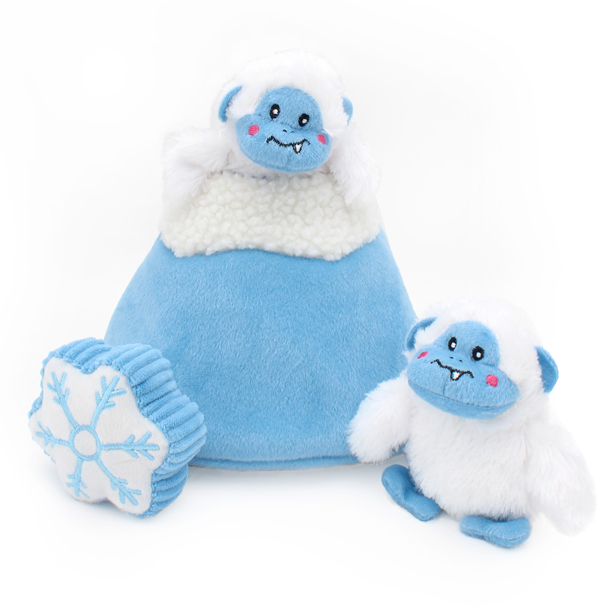 Zippy Holiday Burrow Sniff 'n Search Squeaky Dog Toy, Yeti Mountain