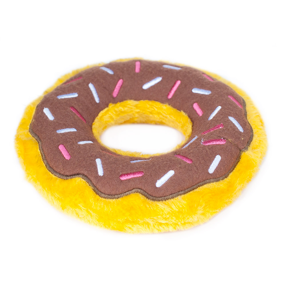 Zippy Squeaky Dog Toy, Donutz Chocolate Jumbo