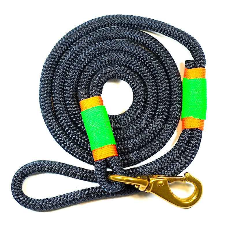Rugged Hudson Leash: Citrus, Navy