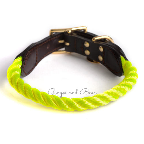 Found My Animal Nylon Adjustable Rope leash Neon Yellow for Dogs