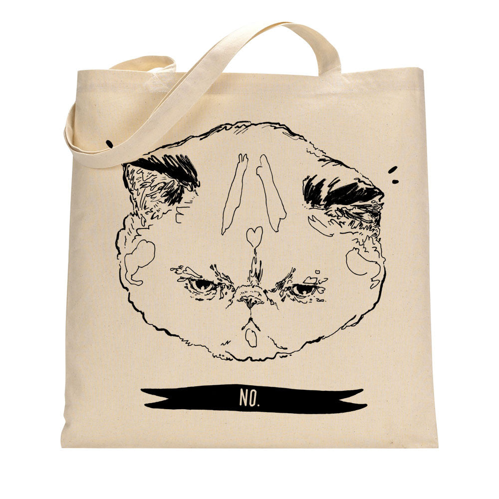 Cotton Tote bag for cat people: HelloHarriet "No" Kitty
