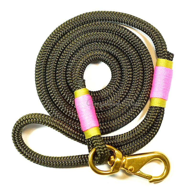 Rugged Hudson Leash: Salmon, Olive