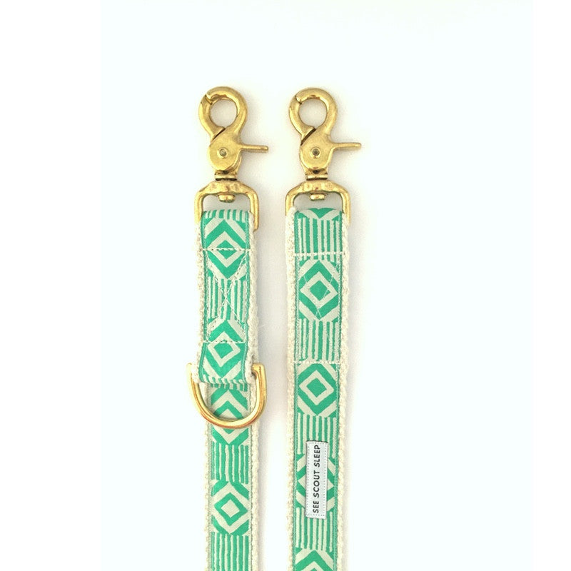 Out of My Box Leash, Teal and Cream