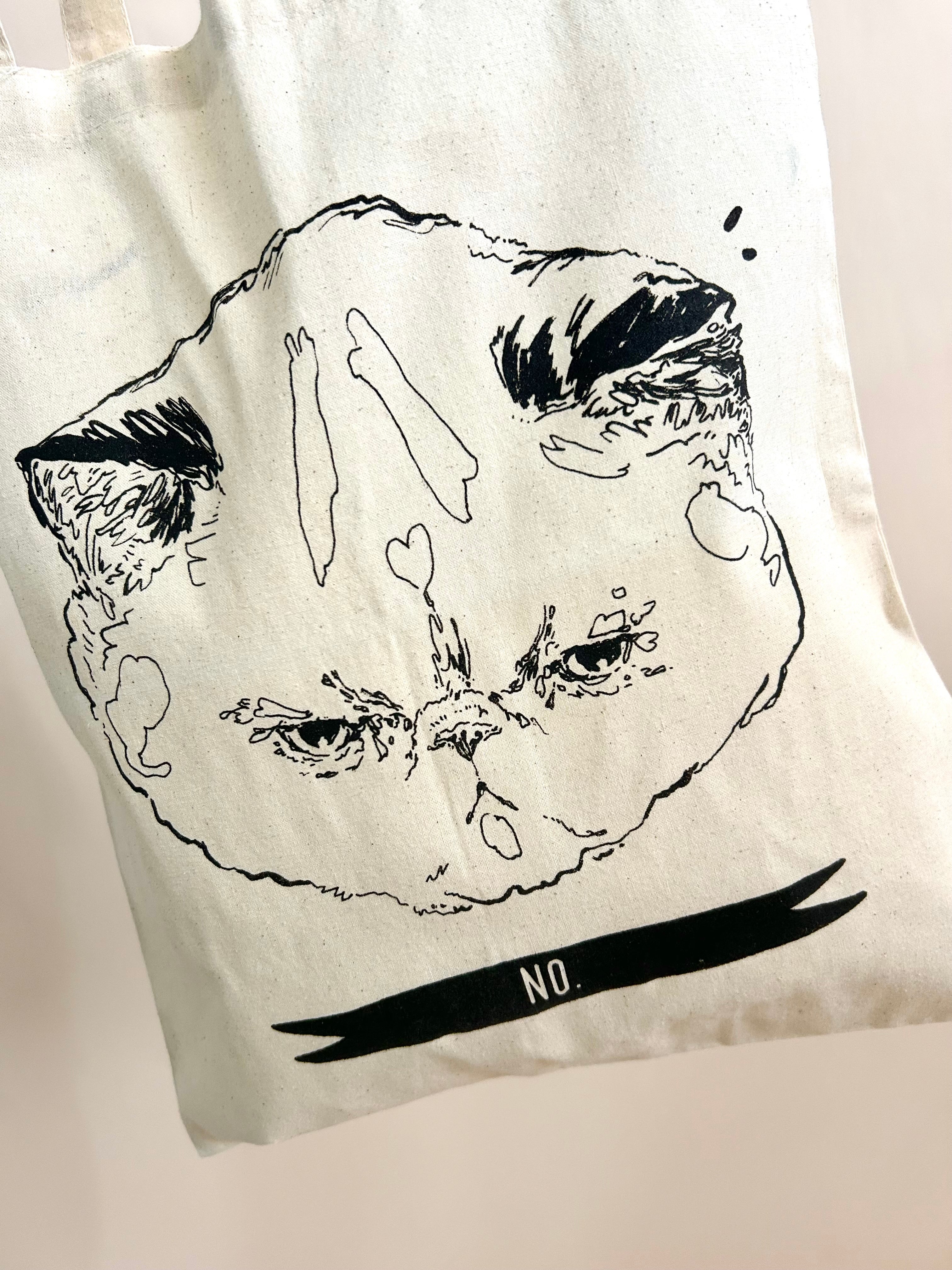 Cotton Tote bag for cat people: HelloHarriet "No" Kitty