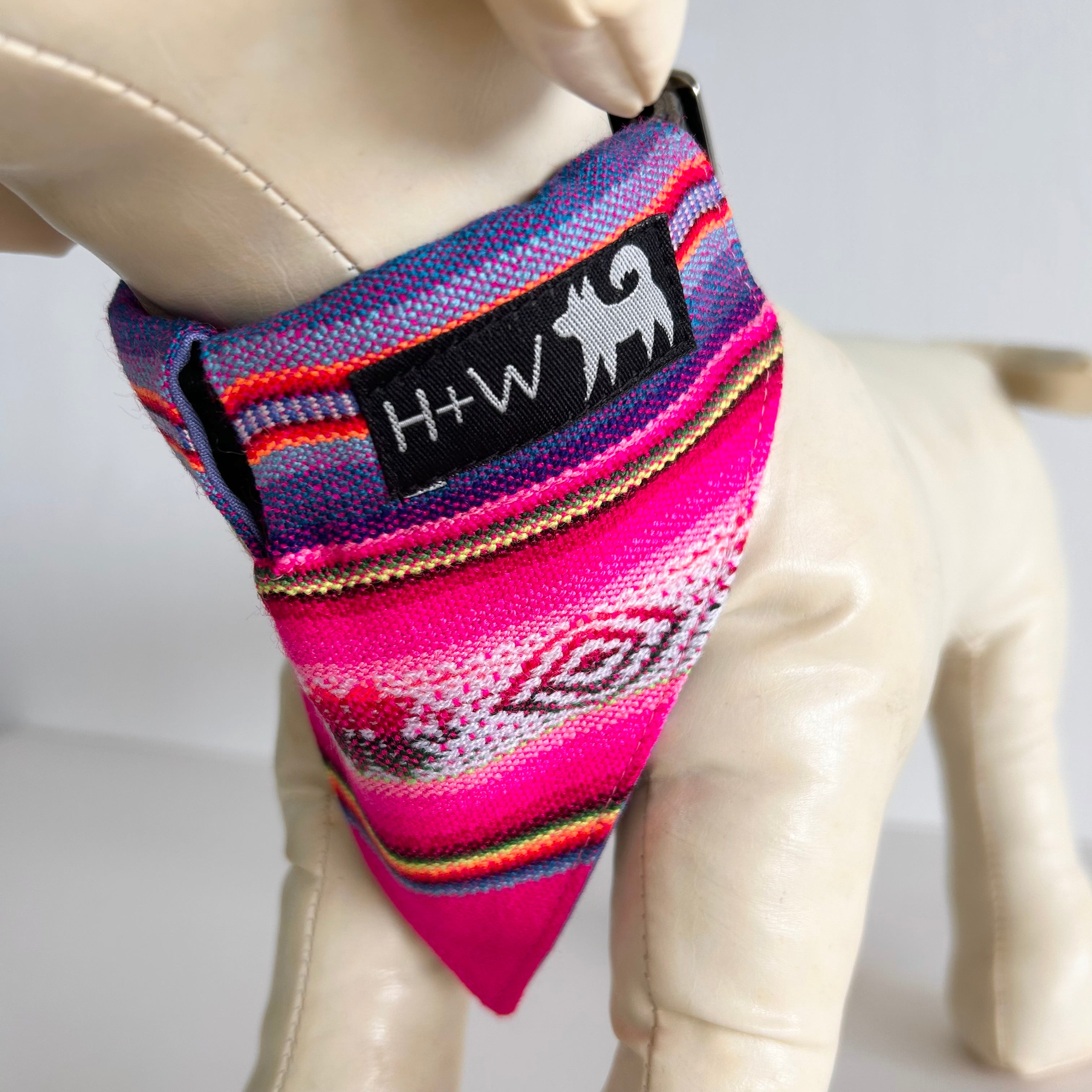 Hiro+Wolf Dog Bandana: Inca Pink