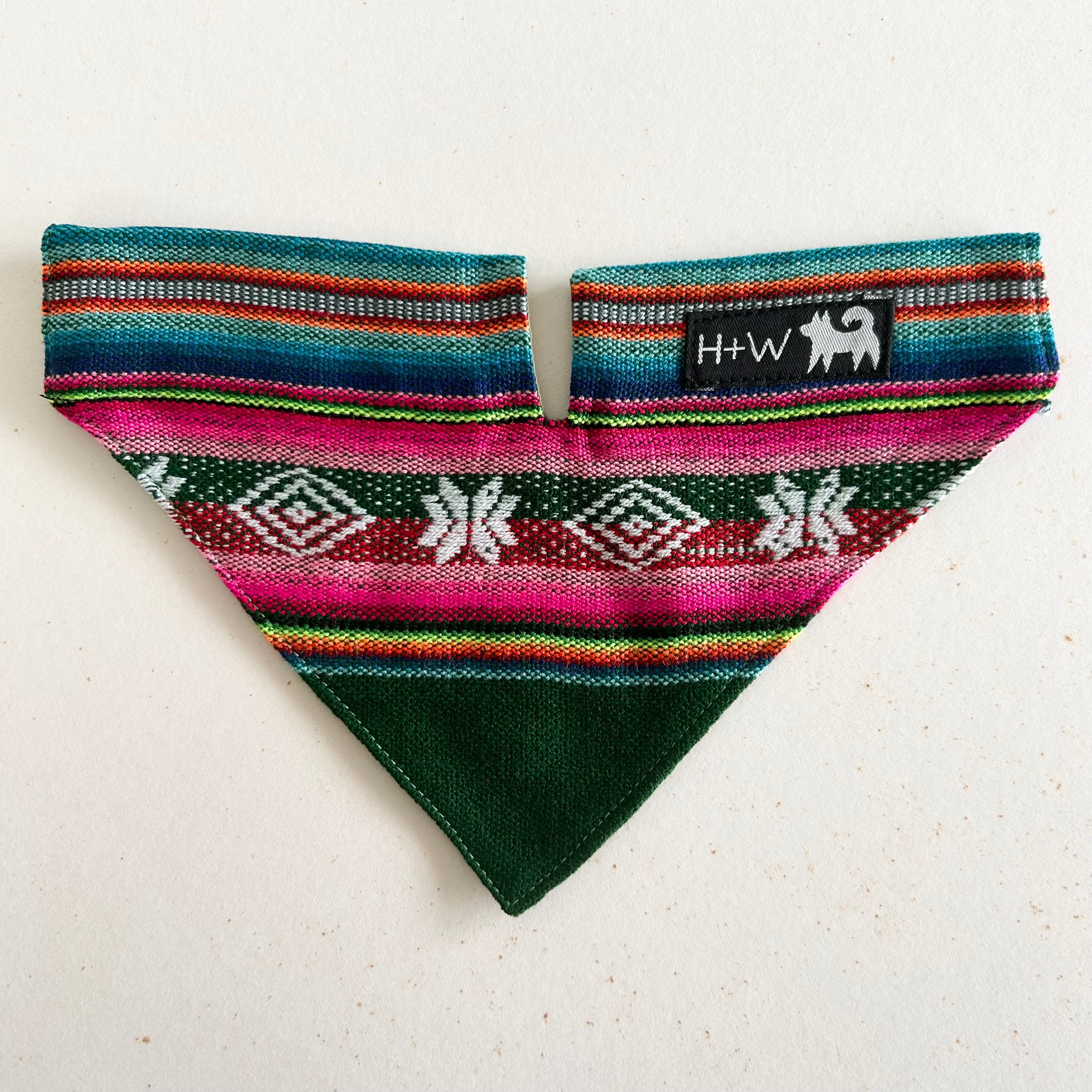 Hiro+Wolf Dog Bandana: Inca Green