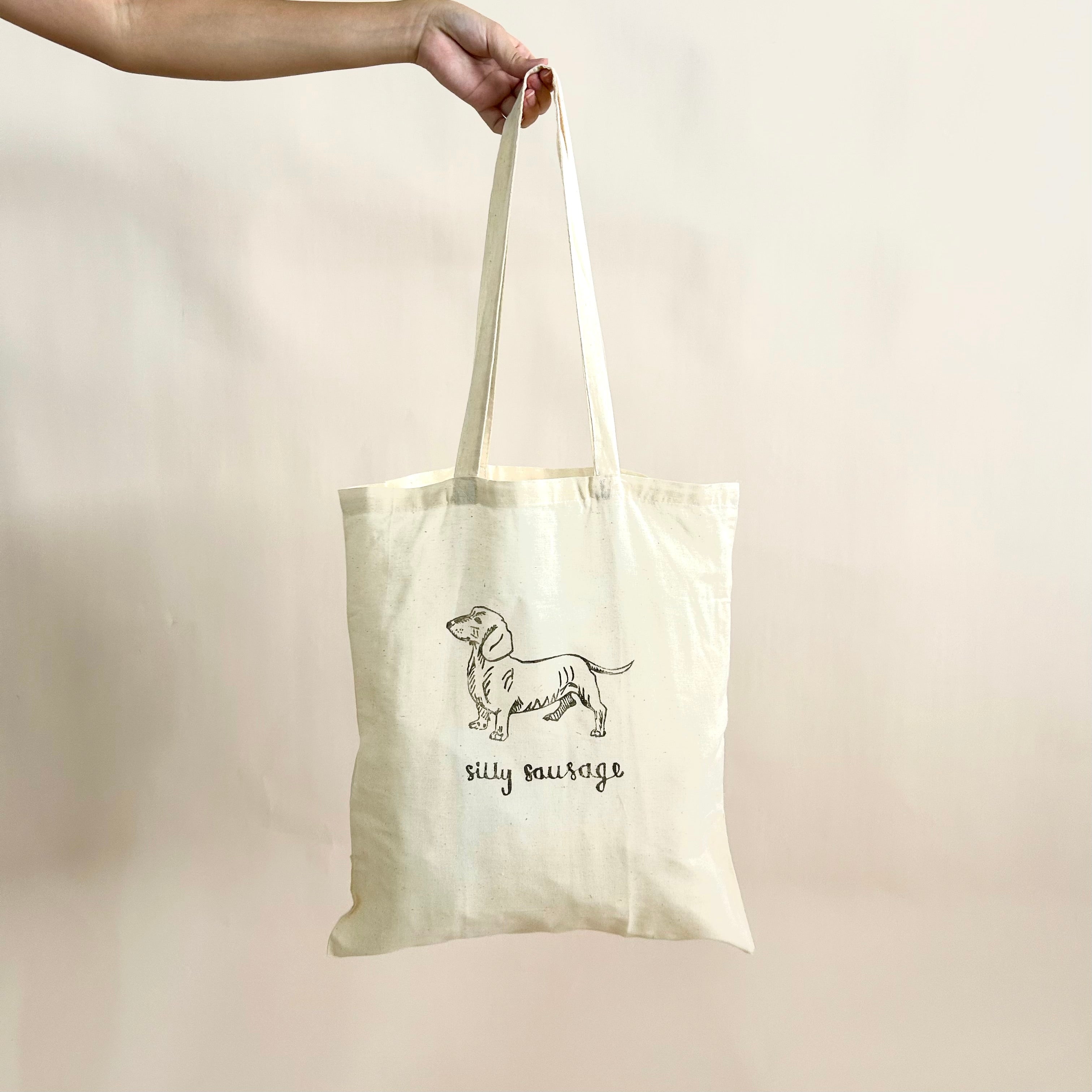 Cotton Tote bag for dog people: Silly Sausage