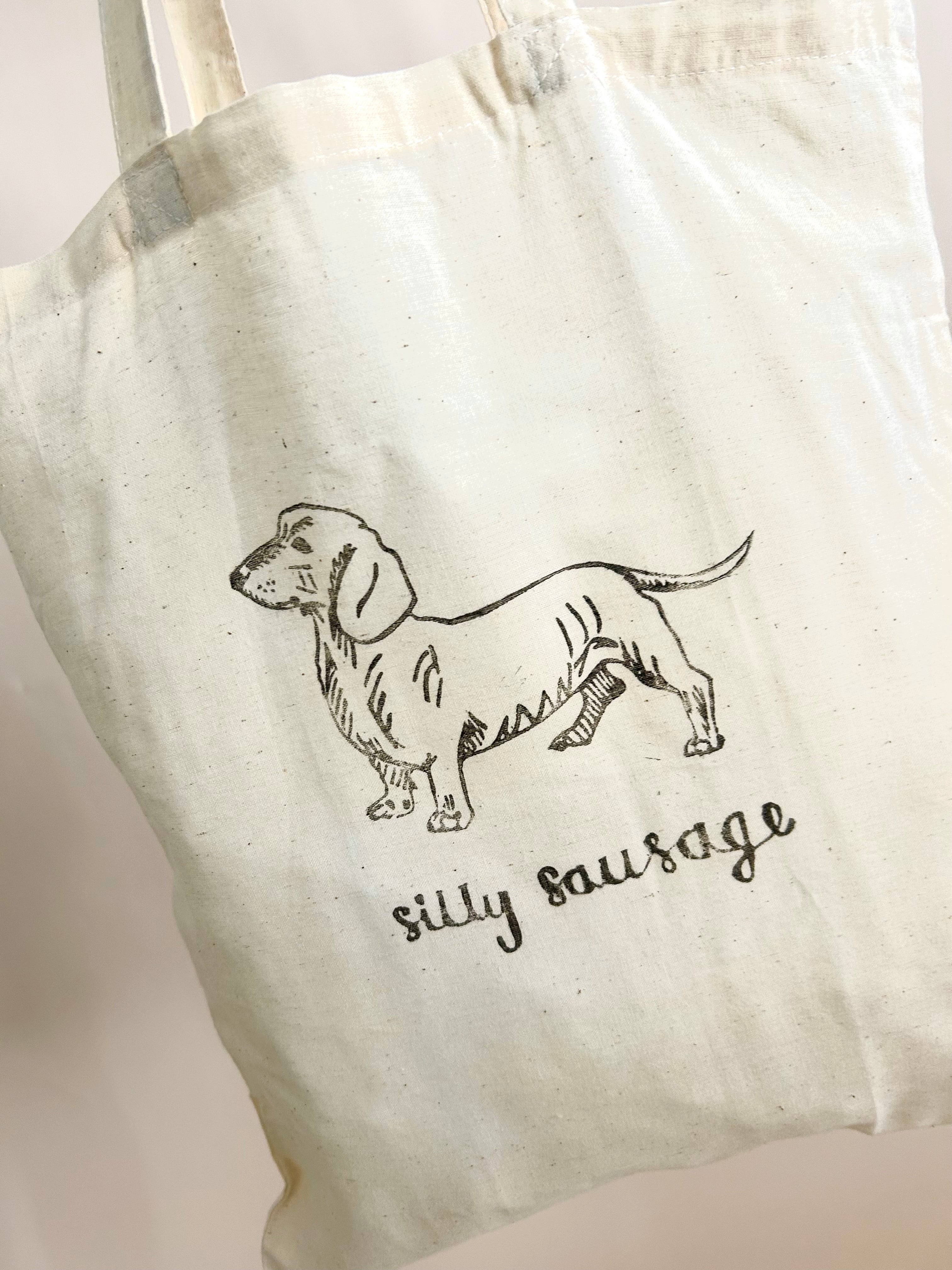 Cotton Tote bag for dog people: Silly Sausage