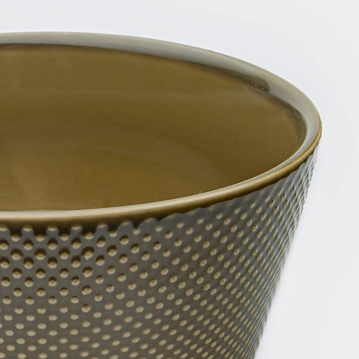 Cloud7 Alain high quality dishwasher safe ceramic dog bowl in an earthy color featuring a textured polkadot 