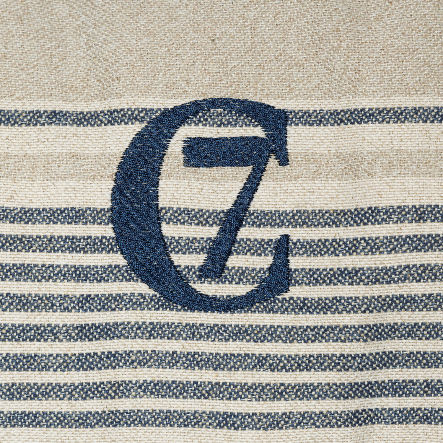 [Pre Order] Cloud7 Homey Linen Stripes Dog Bed: Natural/Blue