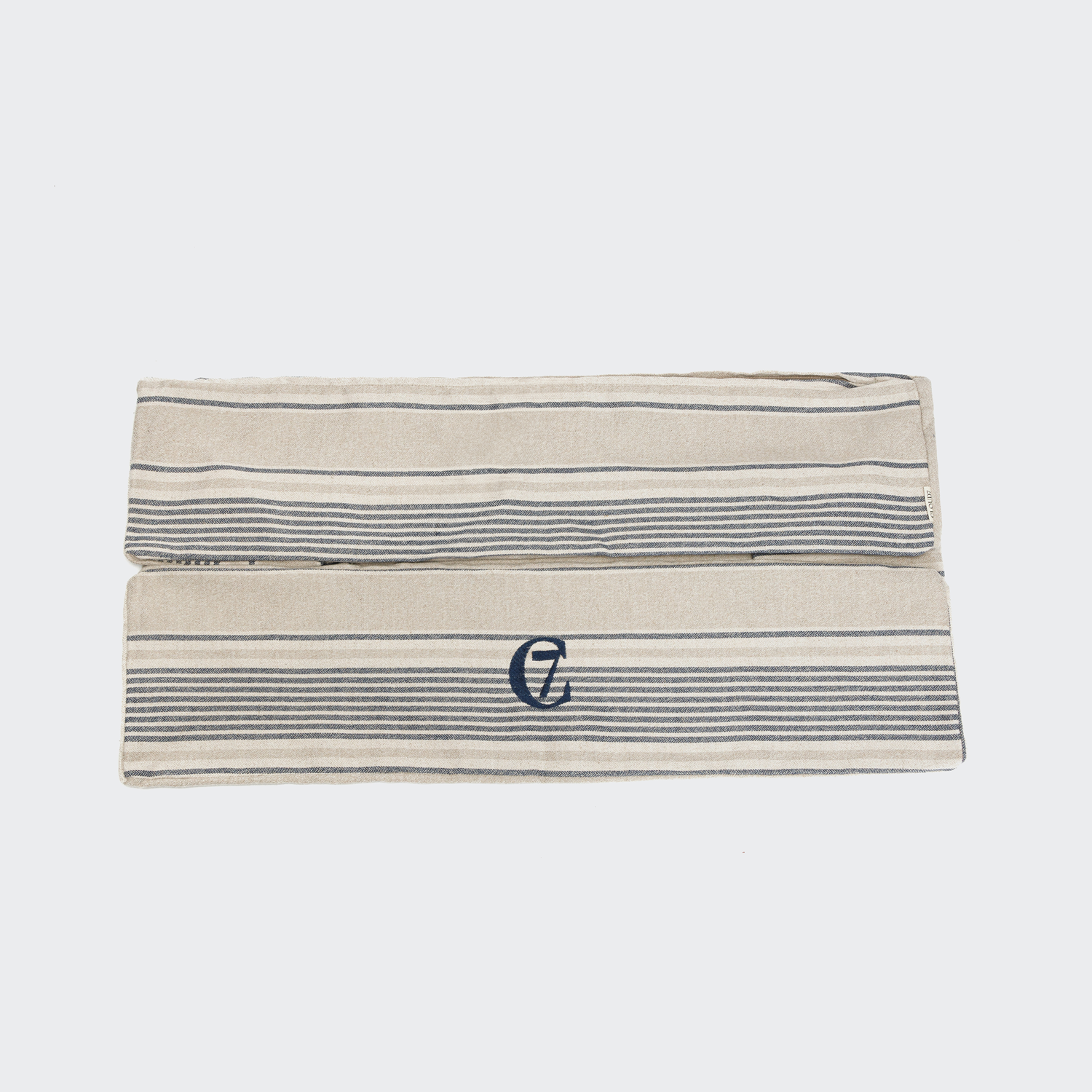 [Pre Order] Cloud7 Homey Linen Stripes Dog Bed: Natural/Blue