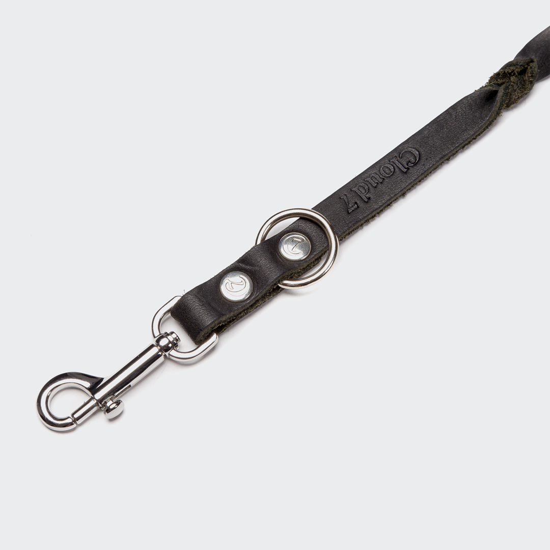 Cloud7: Riverlino Adjustable Dog Leash, Black with Silver Hardware