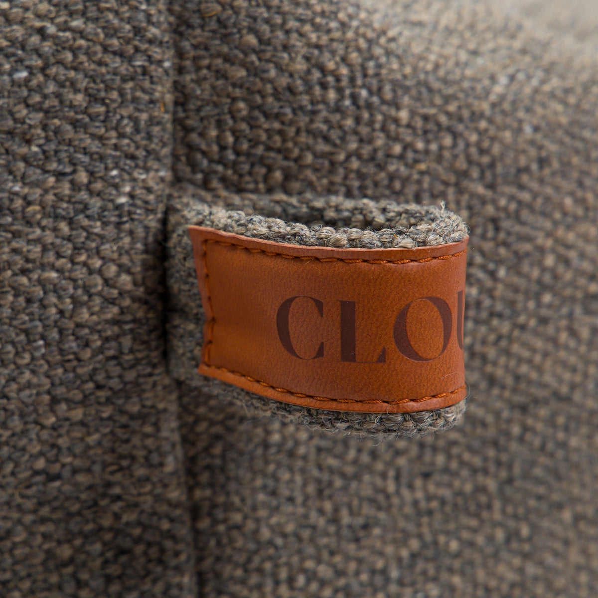 Cloud7 Sleepy linen-mix dog bed in textured mélange fabric featuring an all-round cozy support bolster.