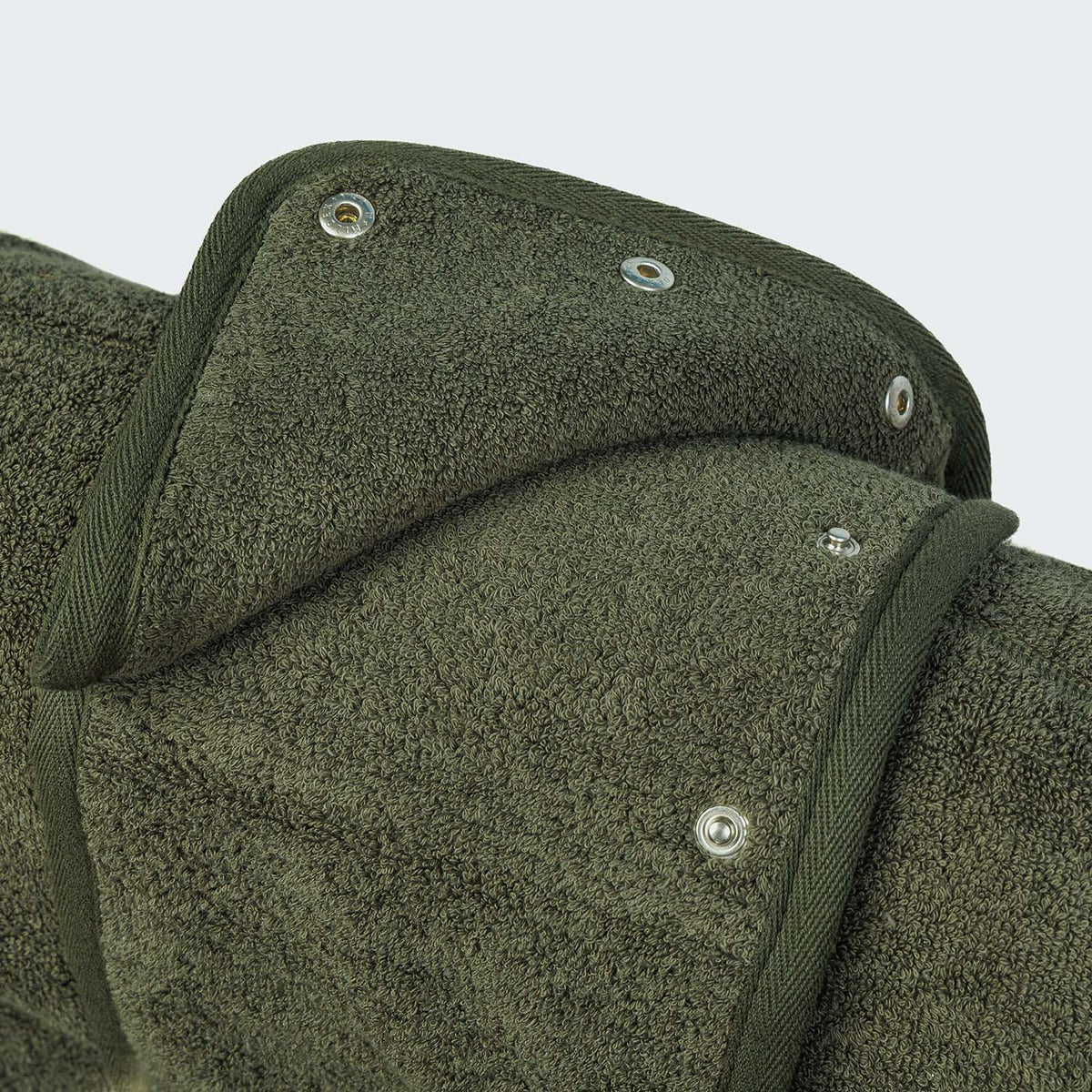 Solid-colored Cloud7 Wannsee luxury dog bathrobe made from thick, absorbent organic cotton terry cloth.