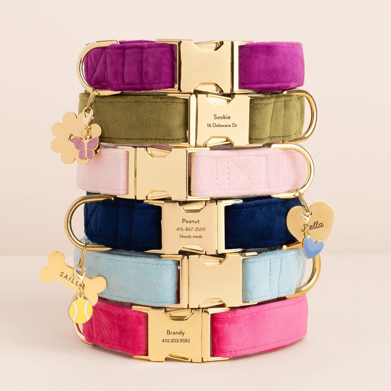 Dog Collar Charm: Gold Bow